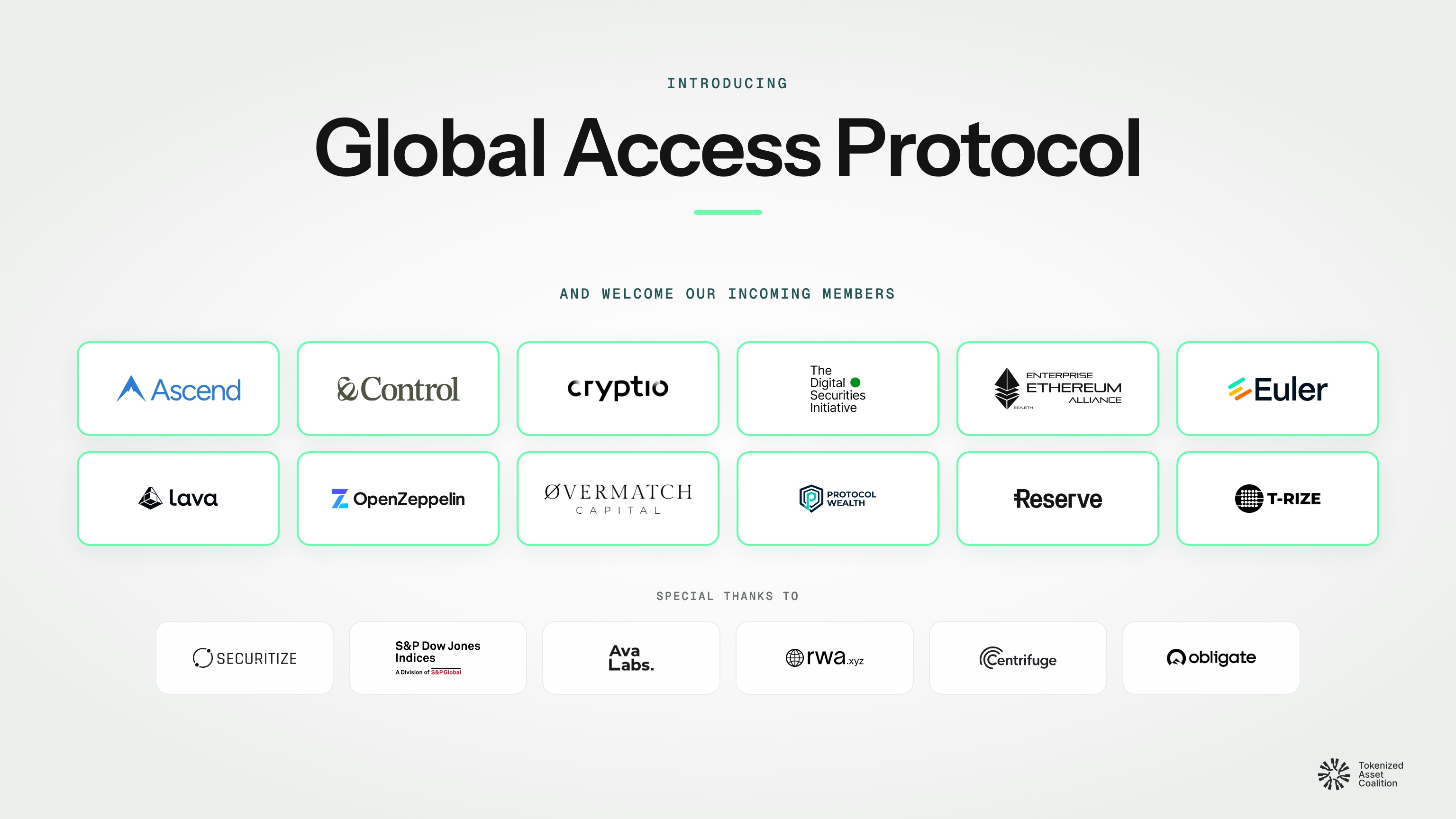 Tokenized Asset Coalition Welcomes New Members and Unveils Global Access Protocol